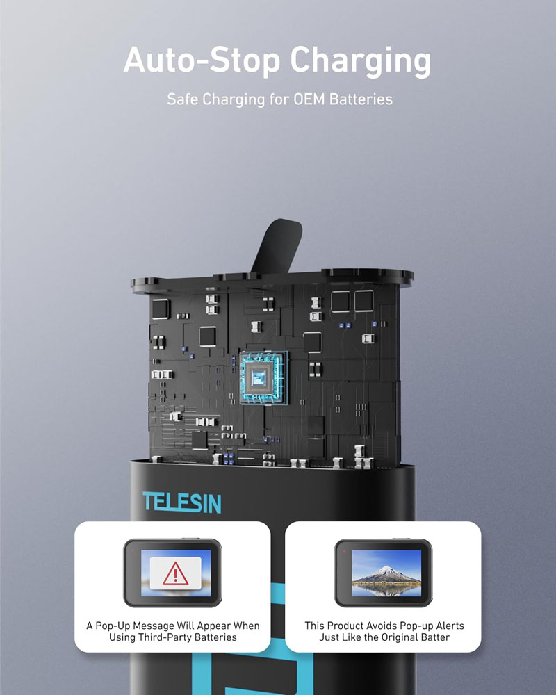 TELESIN Charger Box + 2 Batteries Set for GoPro HERO13 TELESIN Charger Box + 2 Batteries Set for GoPro HERO13