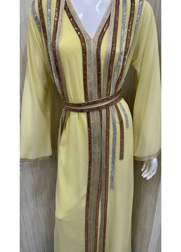 جلابية شيفون مغربي  (عدة الوان )