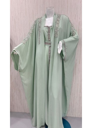 جلابية قطعتين تطريز يدوي جلابية قطعتين تطريز يدوي