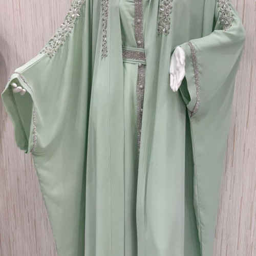 جلابية قطعتين تطريز يدوي✨ 