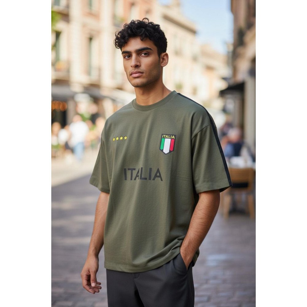 تيشيرت إيطاليا رياضي – قصّة أوفر سايز