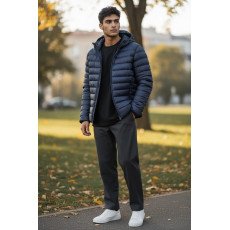 جاكيت بمب رجالي مبطن بغطاء رأس – خفيف ودافئ للاستخدام اليومي جاكيت بمب رجالي مبطن بغطاء رأس – خفيف ودافئ للاستخدام اليومي