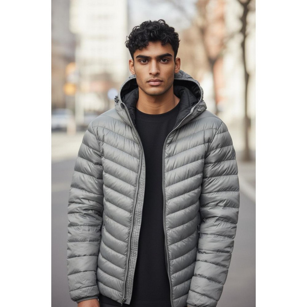 جاكيت بمب رجالي مبطن بغطاء رأس جاكيت بمب رجالي مبطن بغطاء رأس