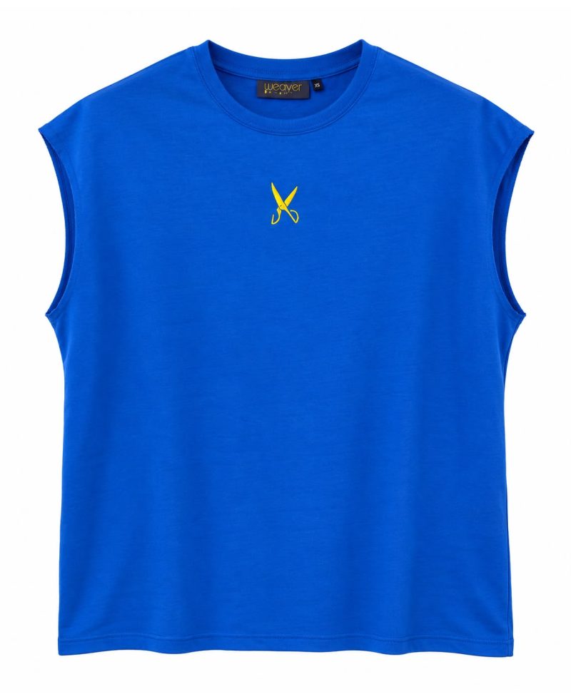 Short Sleeve Over Sized T-shirt - Blue/Yellow Short Sleeve Over Sized T-shirt - Blue/Yellow
