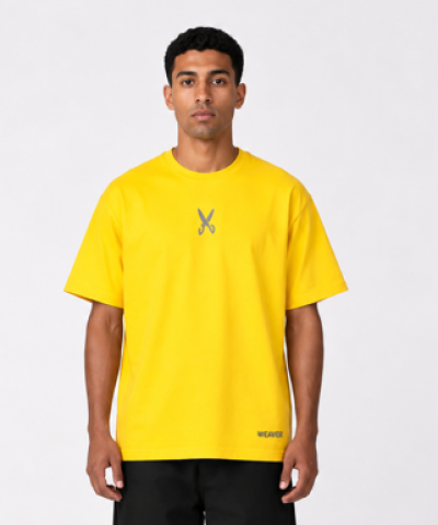 Plain T-shirt with zigzag logo - Yellow