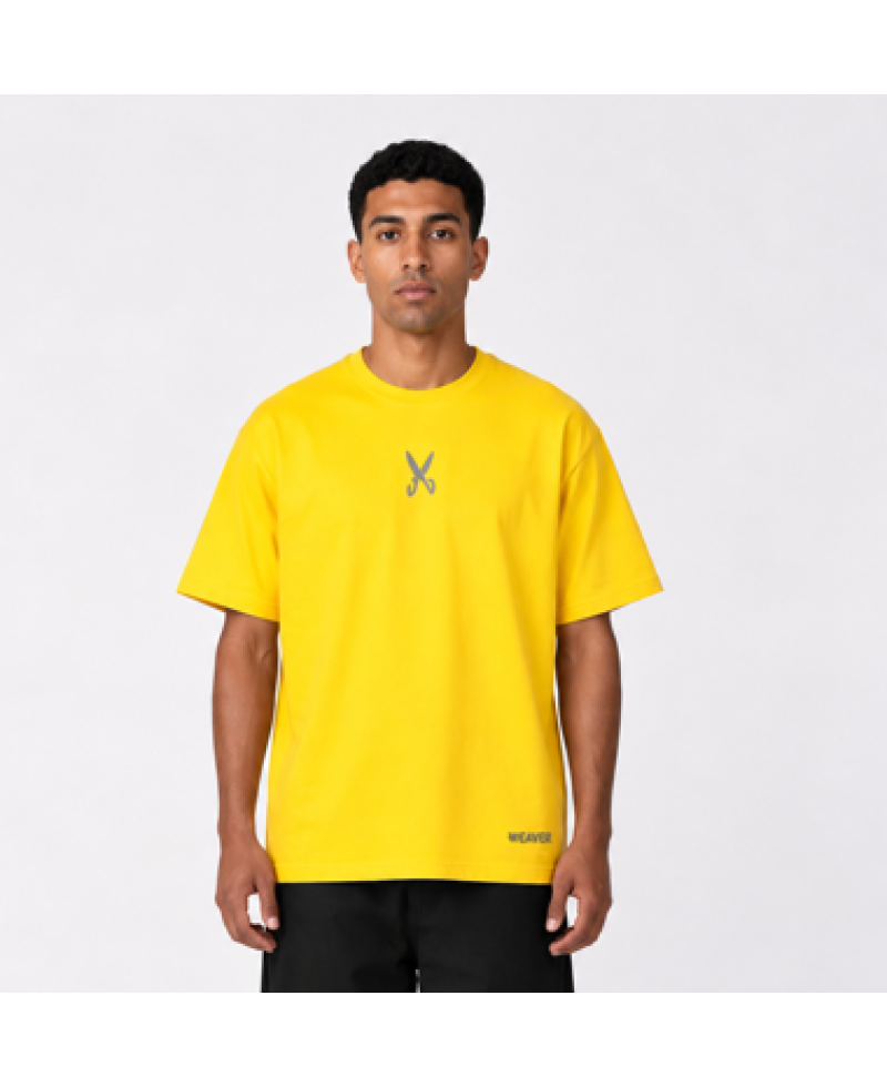 Plain T-shirt with zigzag logo - Yellow