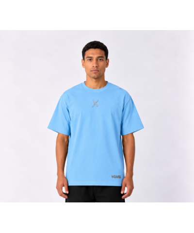 Plain T-shirt with zigzag logo - Baby Blue