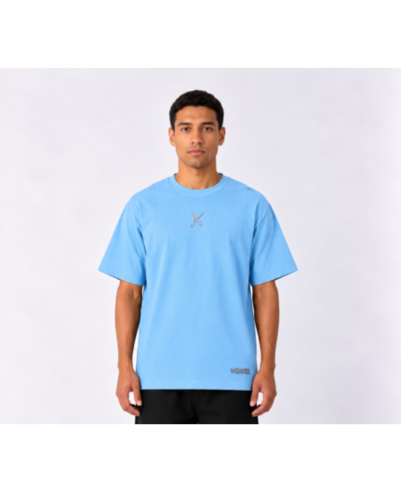 Plain T-shirt with zigzag logo - Baby Blue