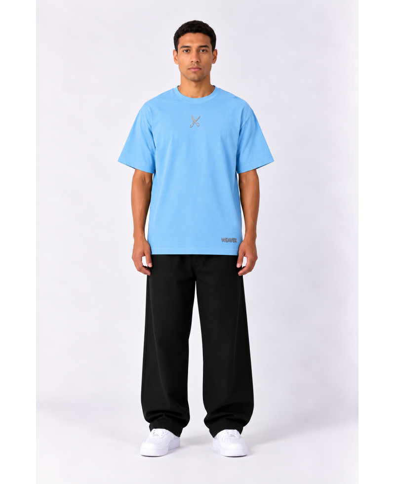 Plain T-shirt with zigzag logo - Baby Blue