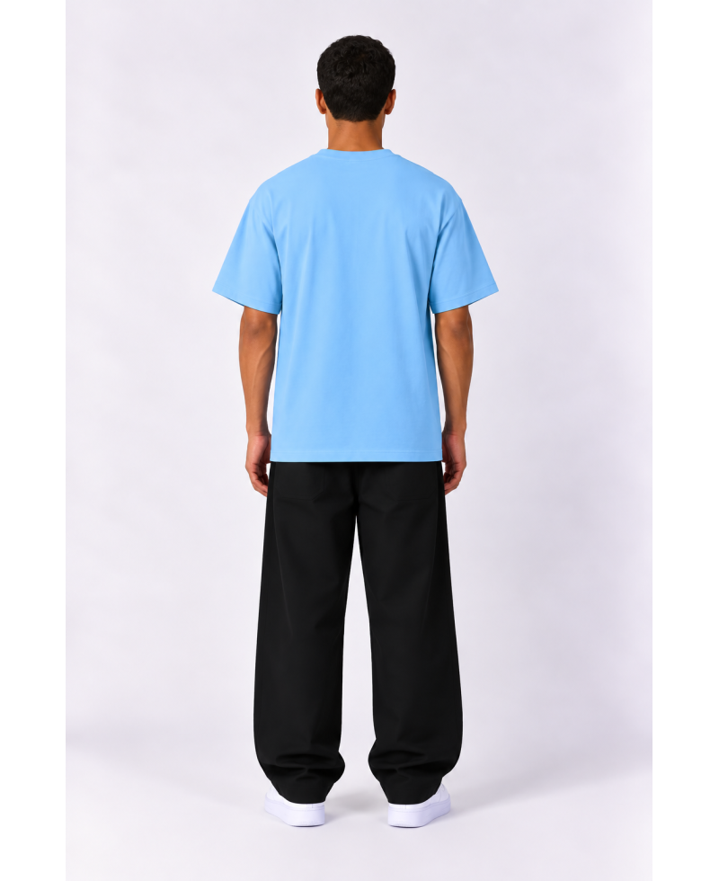 Plain T-shirt with zigzag logo - Baby Blue