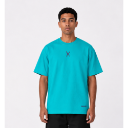 Plain T-shirt with zigzag logo - Turquoise