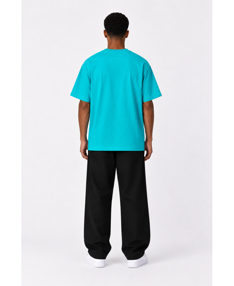 Plain T-shirt with zigzag logo - Turquoise Plain T-shirt with zigzag logo - Turquoise