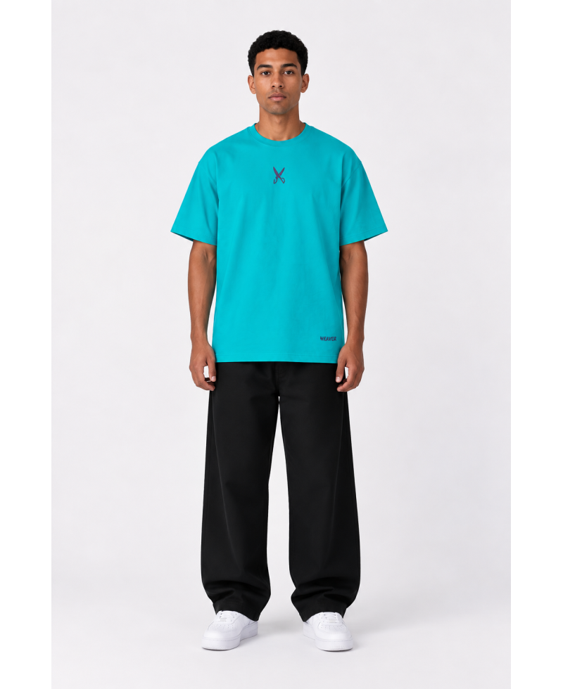 Plain T-shirt with zigzag logo - Turquoise Plain T-shirt with zigzag logo - Turquoise