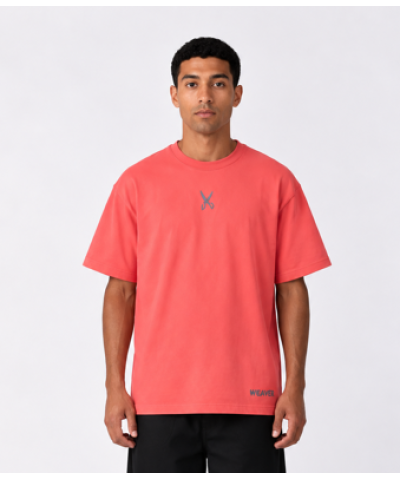 Plain T-shirt with zigzag logo - Coral