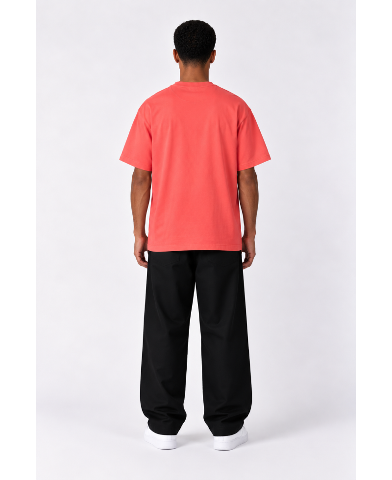 Plain T-shirt with zigzag logo - Coral