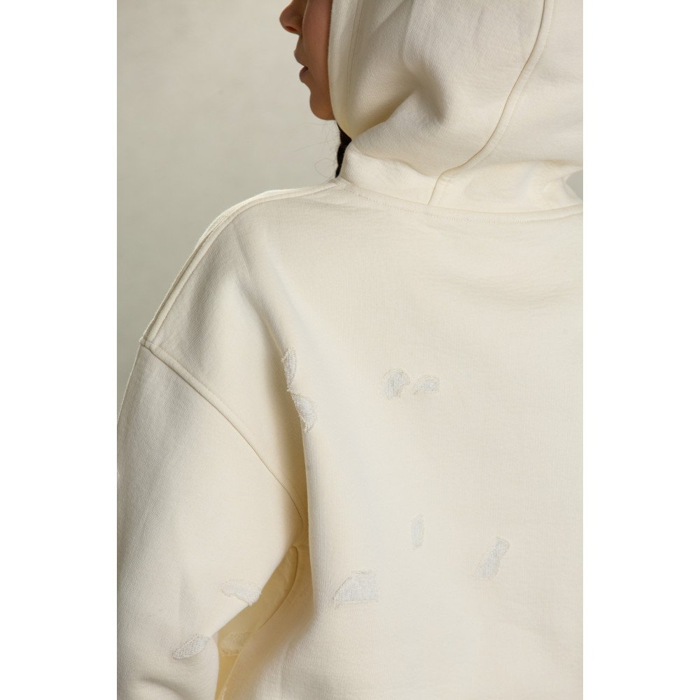 Slotted hoodie - Creamy 06