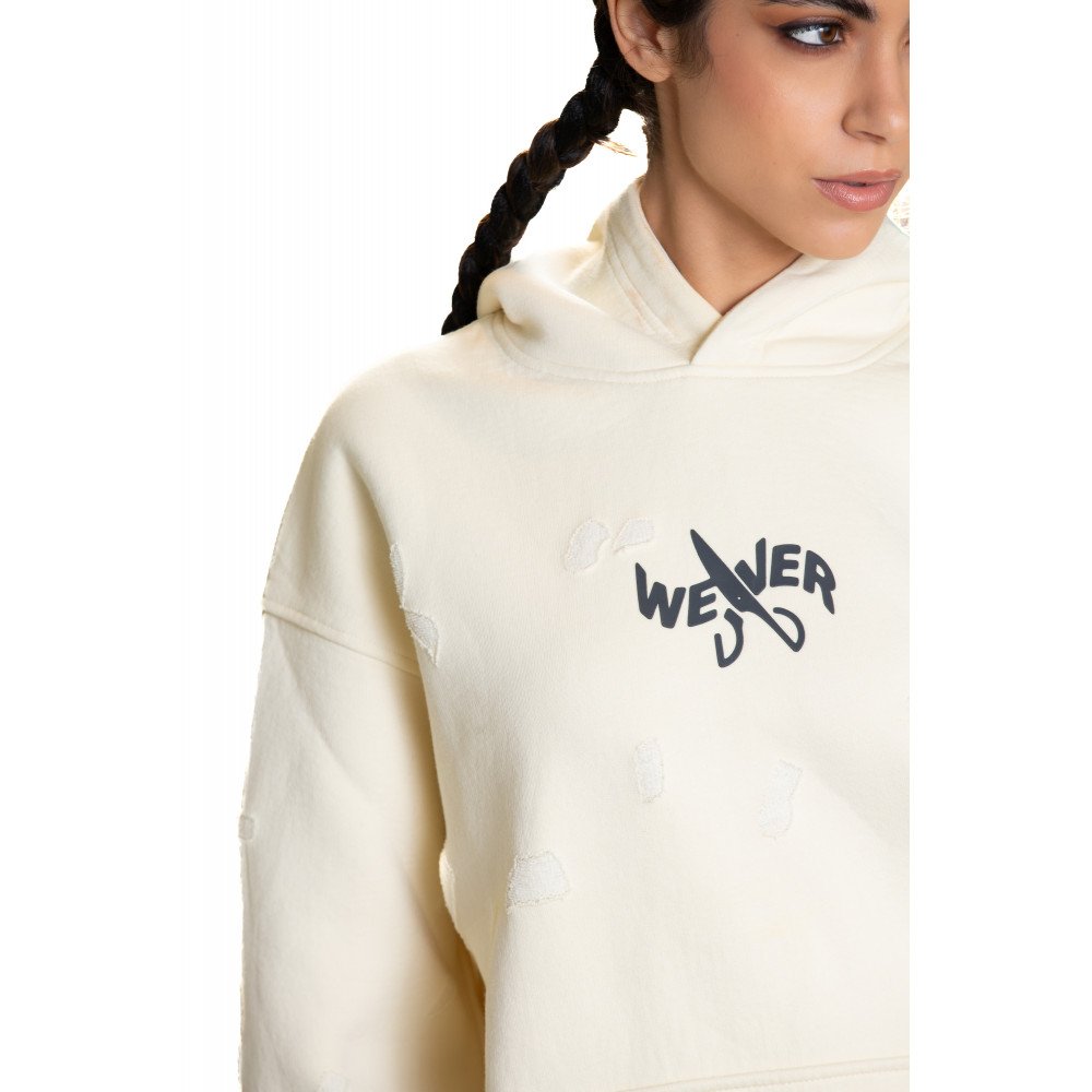 Slotted hoodie - Creamy 06