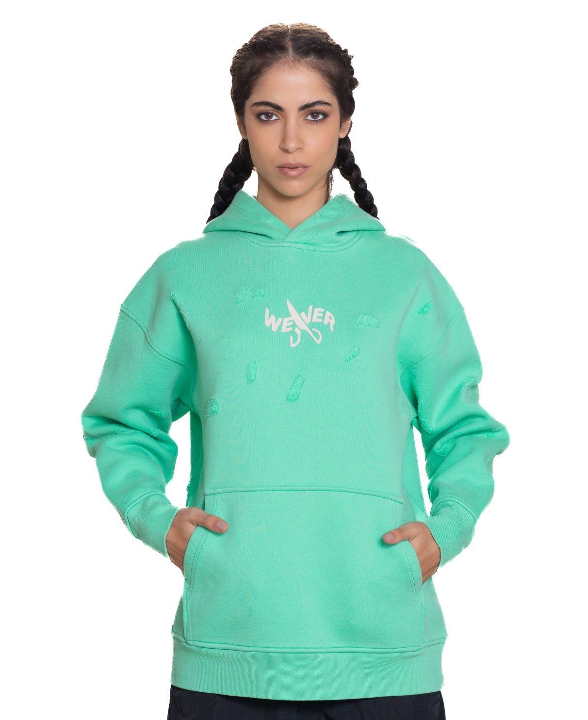 Slotted hoodie - Light green 09