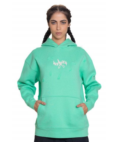 Slotted hoodie - Light green 09