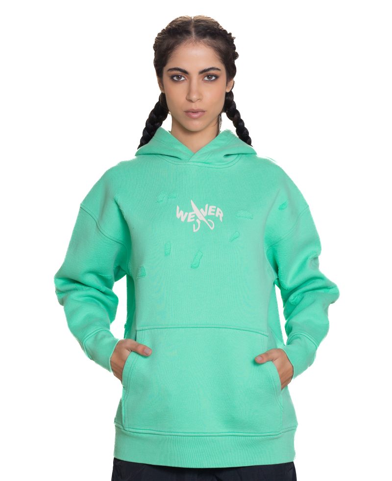 Slotted hoodie - Light green 09