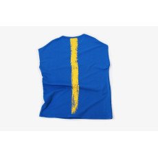 Short Sleeve Over Sized T-shirt - Blue/Yellow