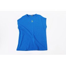 Short Sleeve Over Sized T-shirt - Blue/Yellow