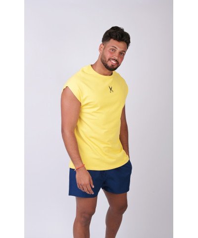 Short Sleeve Over Sized T-shirt - Yellow / Black