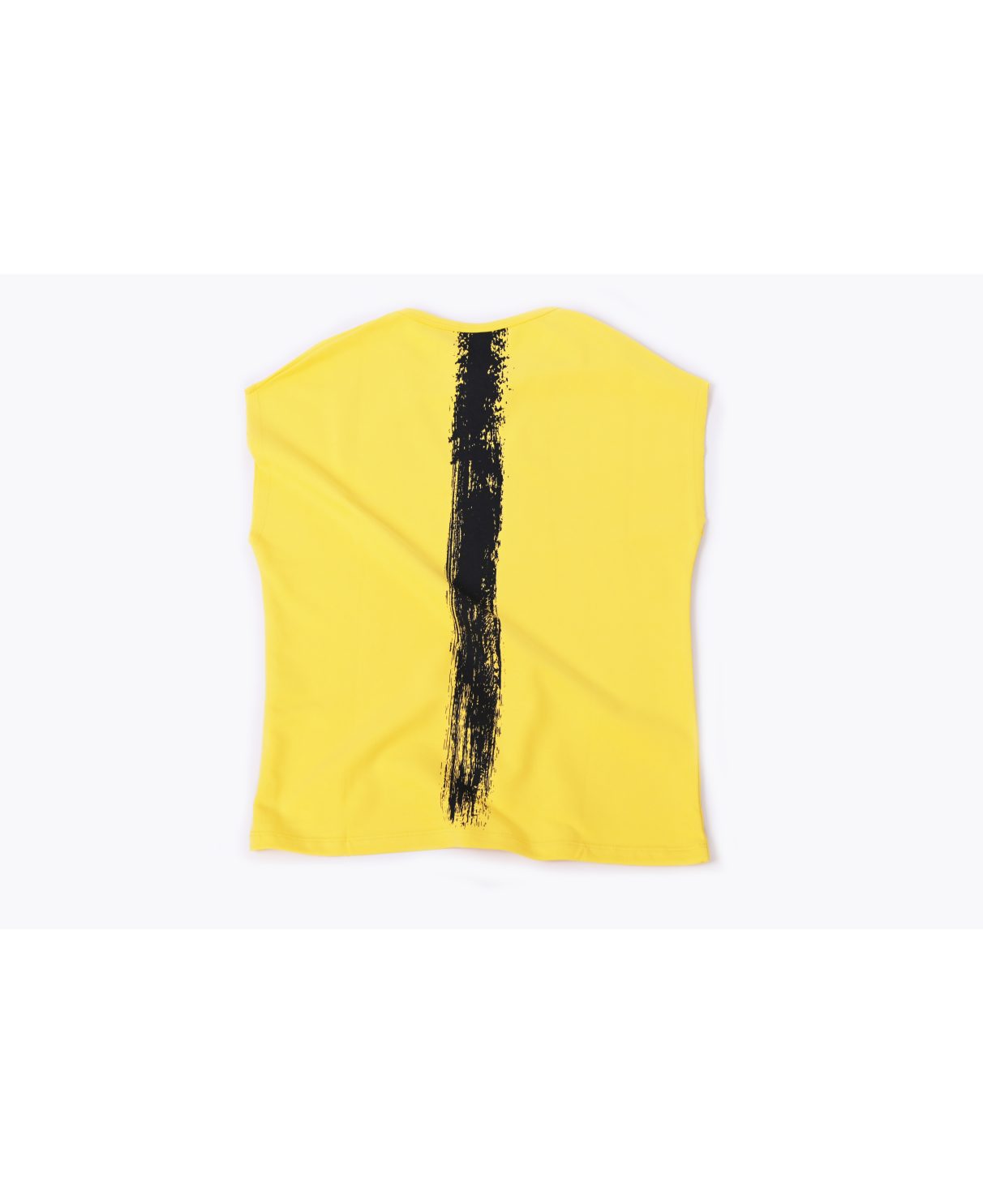 Short Sleeve Over Sized T-shirt - Yellow / Black