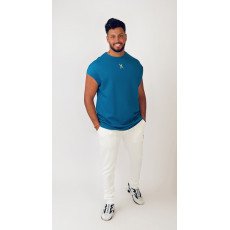 Short Sleeve Over Sized T-shirt - Petrol blue