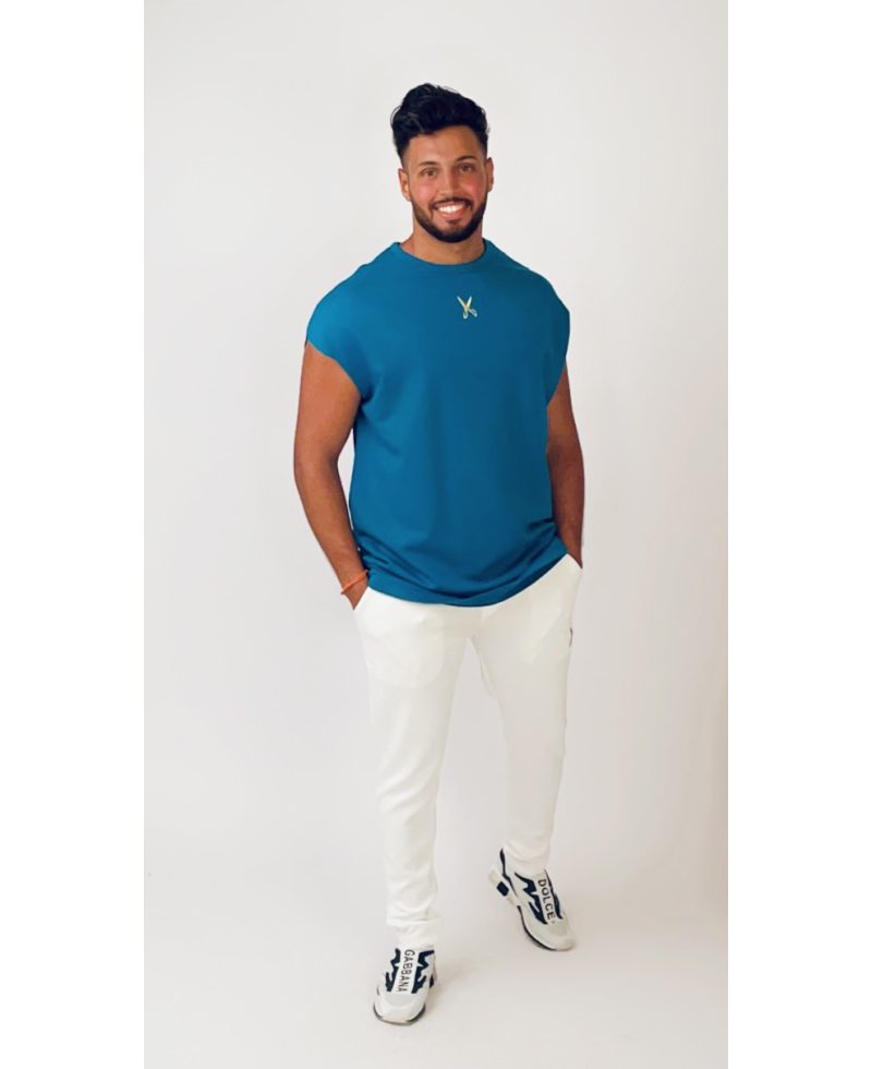 Short Sleeve Over Sized T-shirt - Petrol blue Short Sleeve Over Sized T-shirt - Petrol blue
