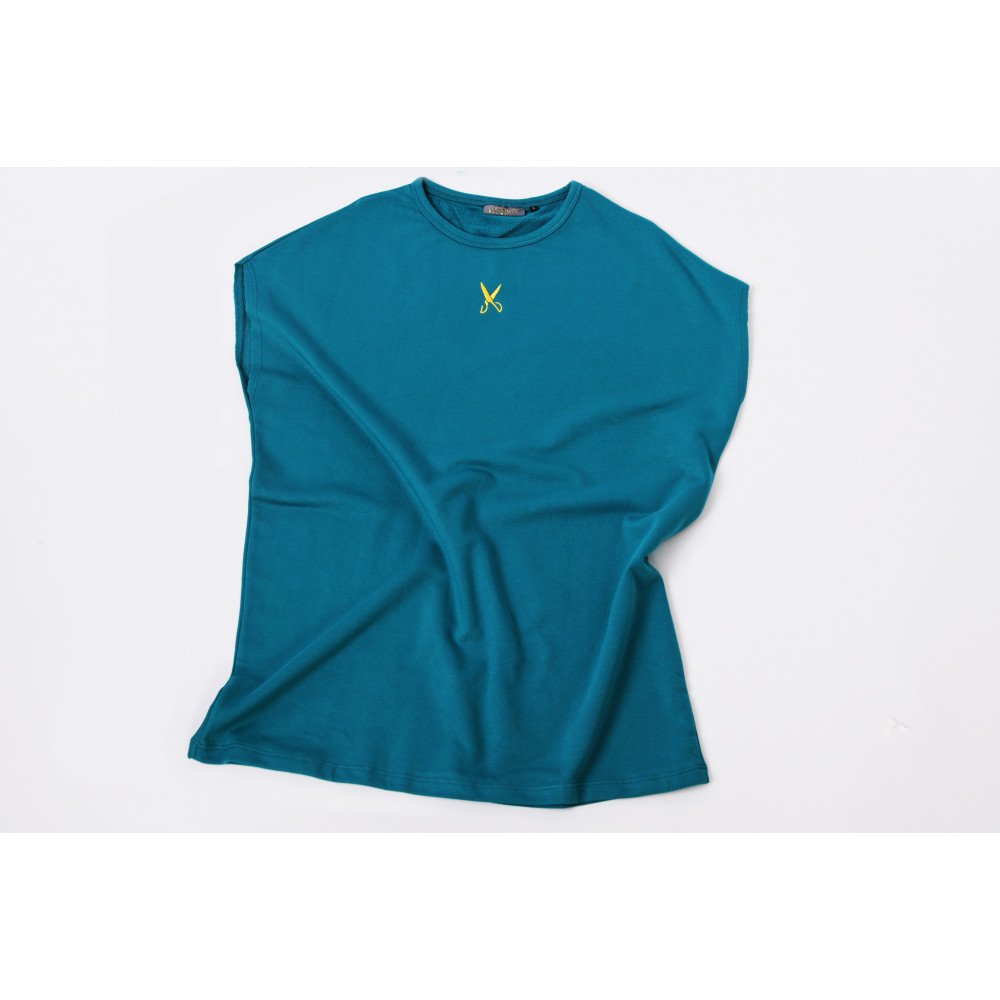 Short Sleeve Over Sized T-shirt - Petrol blue