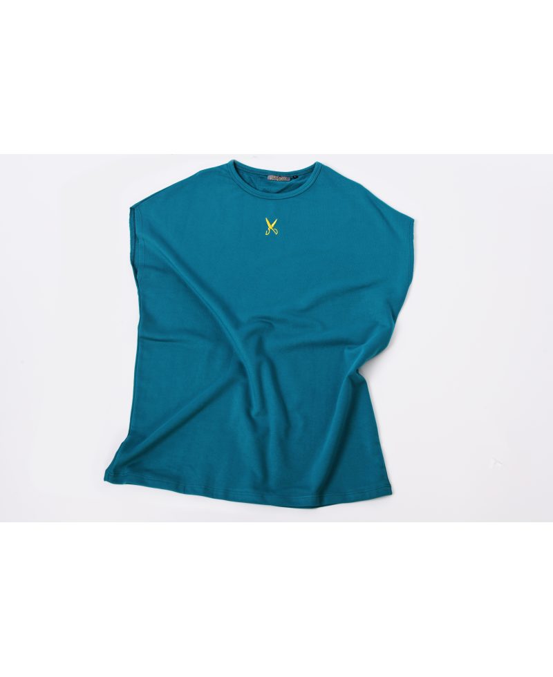 Short Sleeve Over Sized T-shirt - Petrol blue