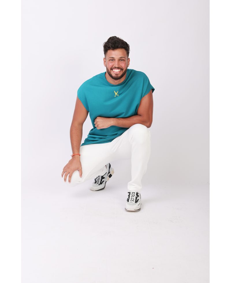 Short Sleeve Over Sized T-shirt - Petrol blue