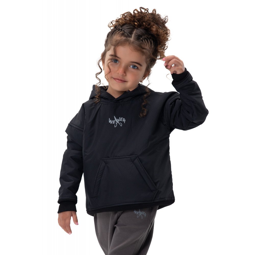 Kids Snowy Hoodie - Black