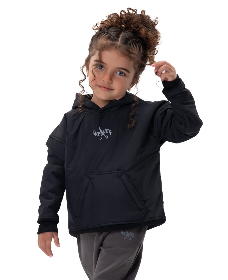 Kids Snowy Hoodie - Black