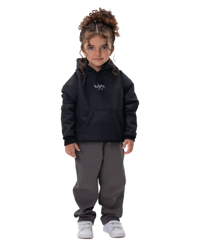 Kids Snowy Hoodie - Black