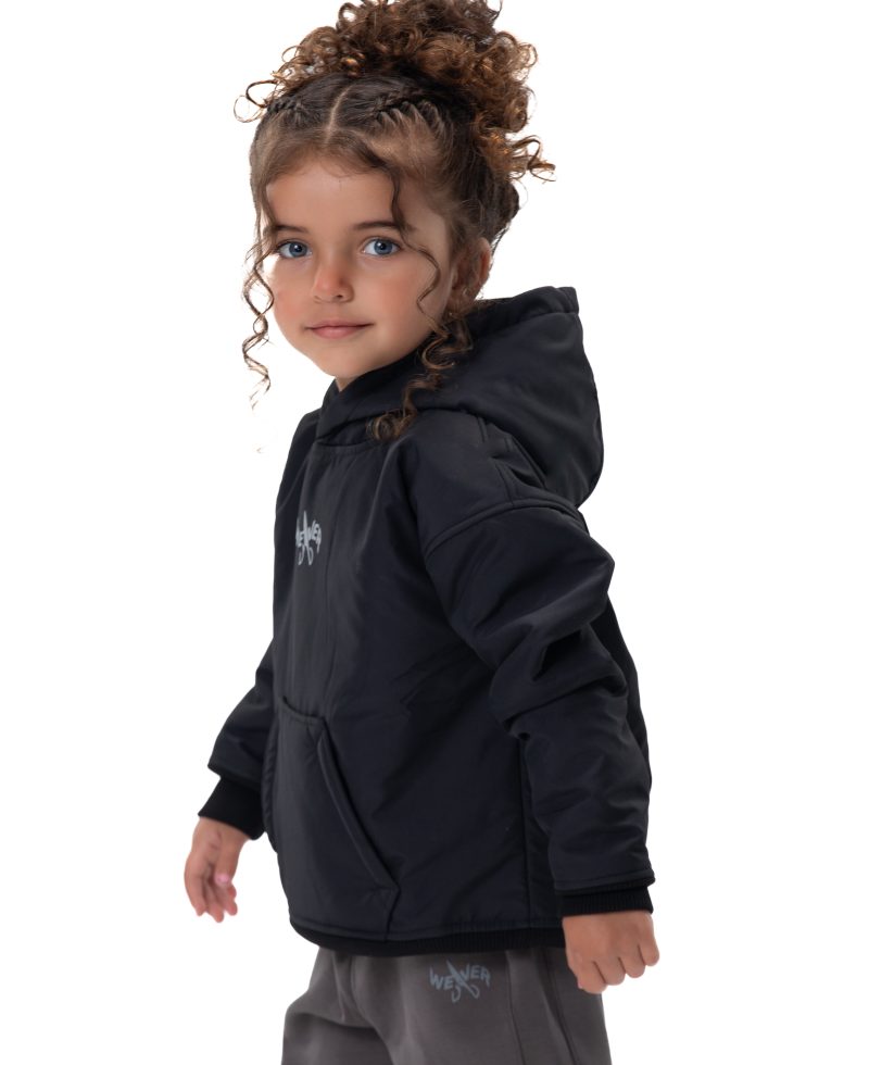 Kids Snowy Hoodie - Black
