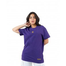 Plain T-shirt with zigzag logo -Purple