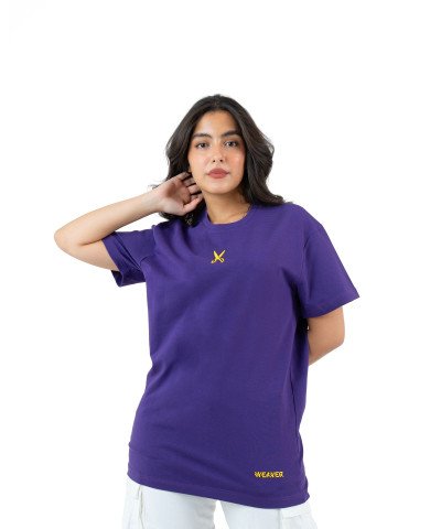 Plain T-shirt with zigzag logo -Purple