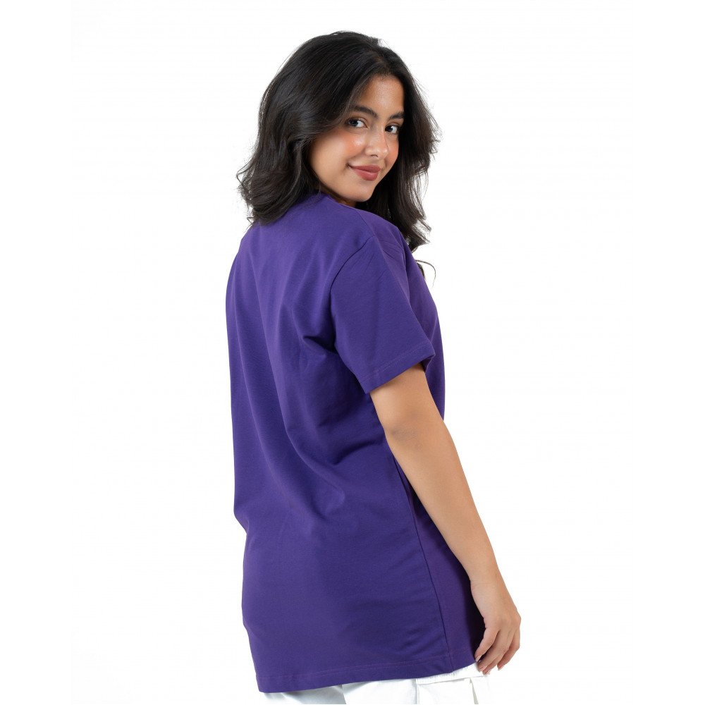 Plain T-shirt with zigzag logo -Purple