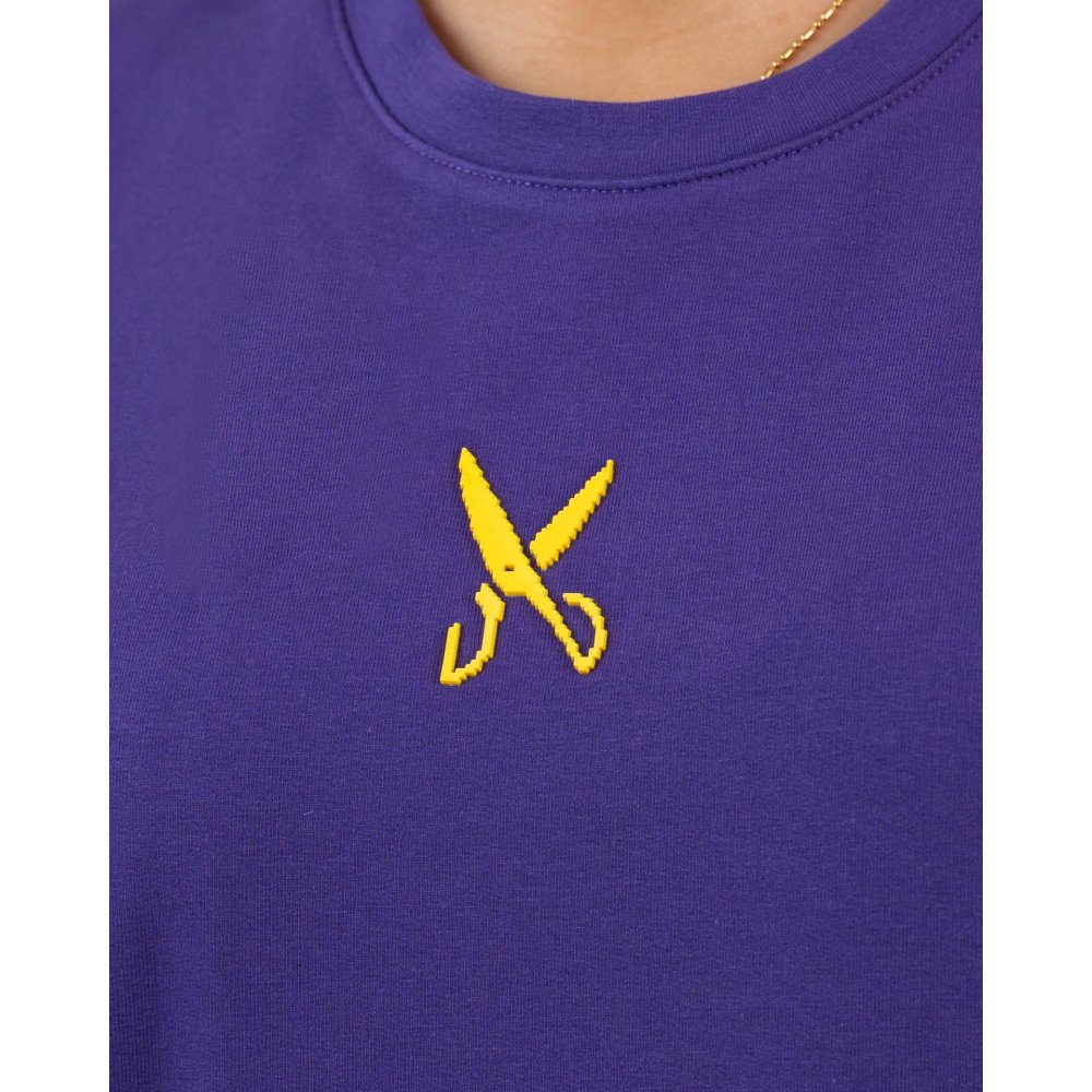 Plain T-shirt with zigzag logo -Purple