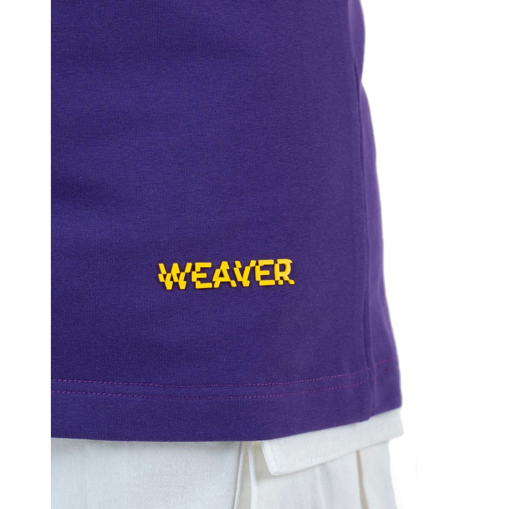 Plain T-shirt with zigzag logo -Purple
