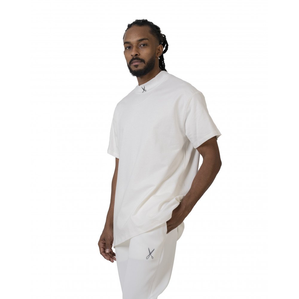 Unisex Turtleneck t-shirt- Off White