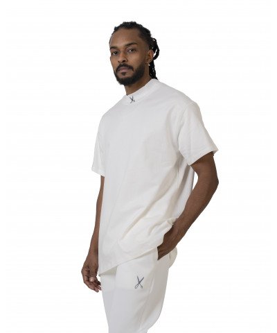 Unisex Turtleneck t-shirt- Off White