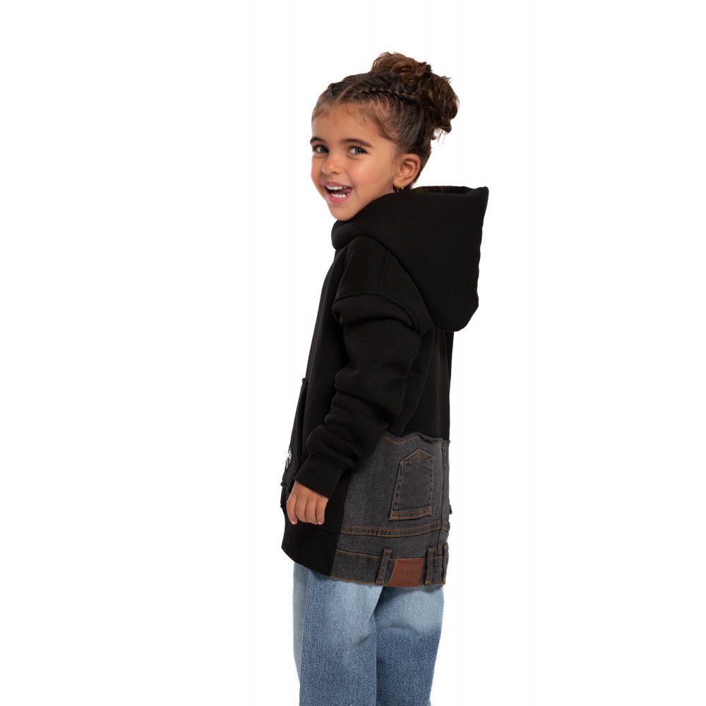 Kids Jeans Hoodie - Black