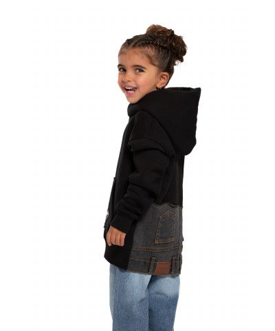 Kids Jeans Hoodie - Black