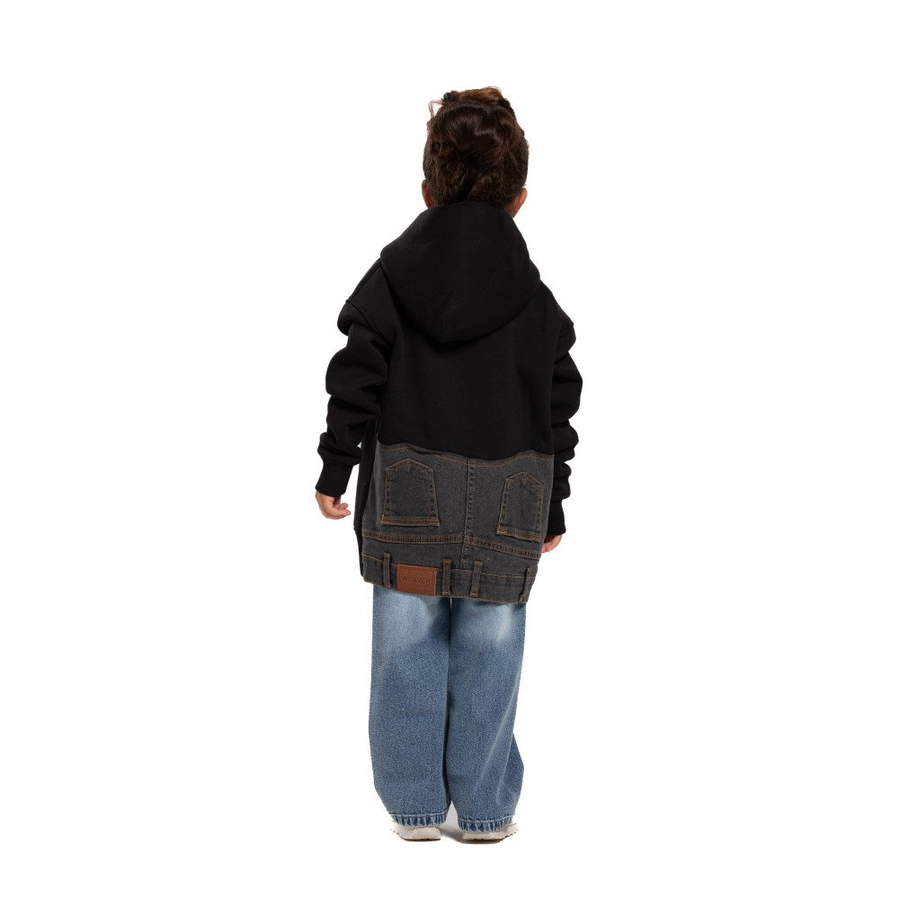 Kids Jeans Hoodie - Black