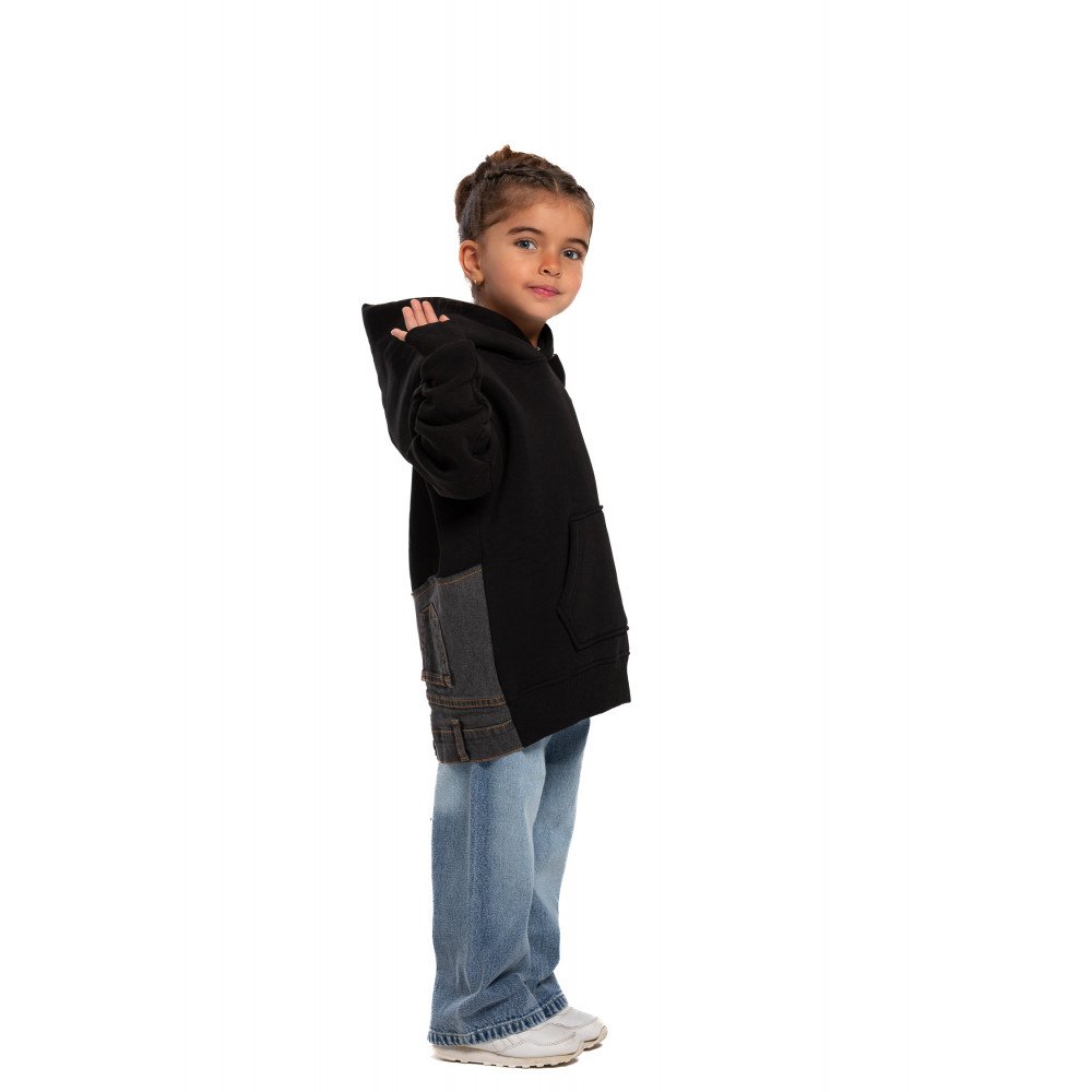 Kids Jeans Hoodie - Black