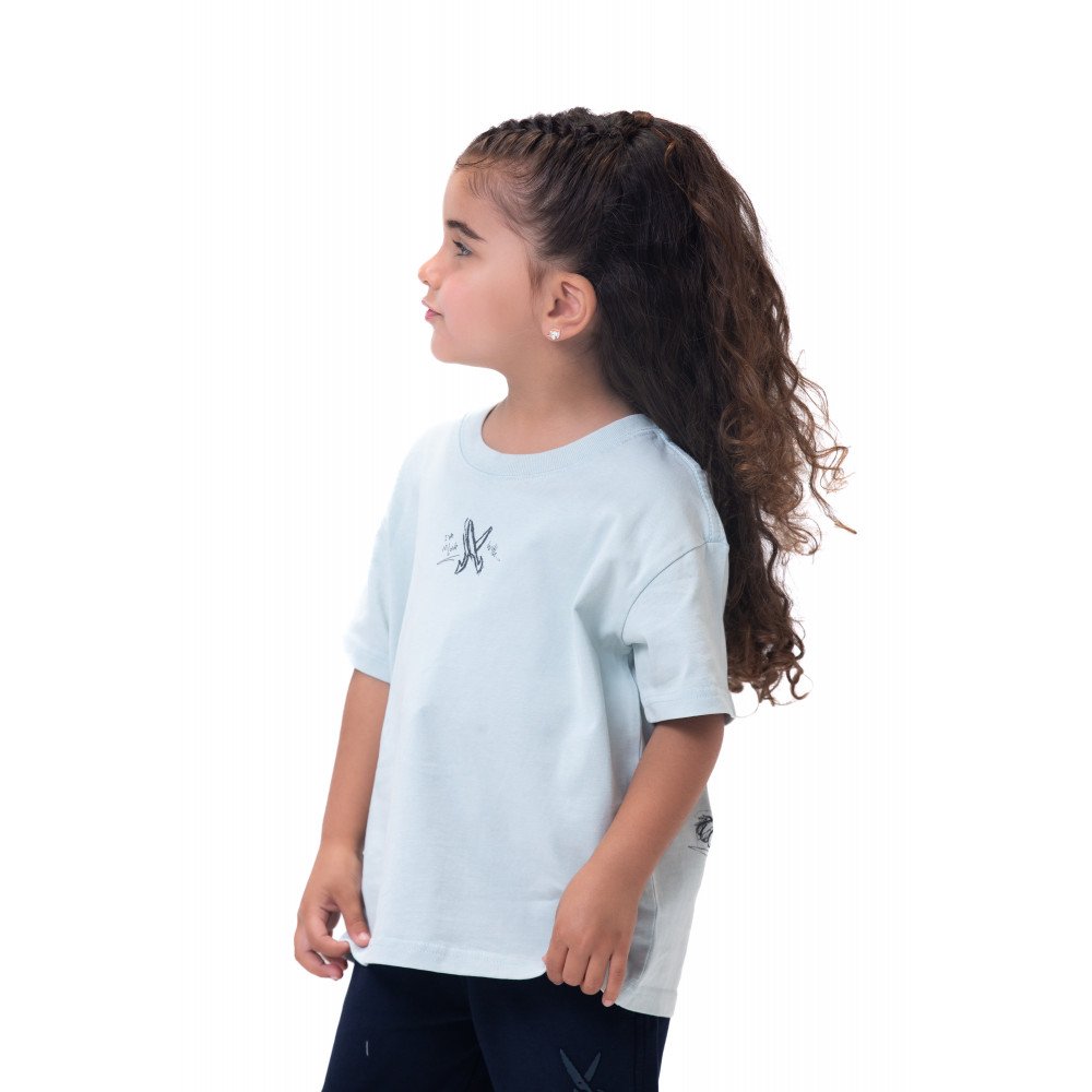 Kids Cartoon washed T-shirt - Baby blue