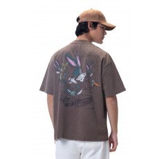Cartoon washed T-shirt - Brown
